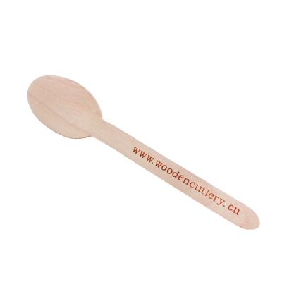 China Hotel Restaurant Home Eco Friendly Spoons One Time Use Compostable Dessert Disposable Wooden Spoon for sale