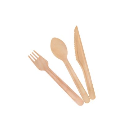 China Hotel Restaurant Home China Manufacturers Eco Disposable Wooden Cutlery Set Wholesale for sale