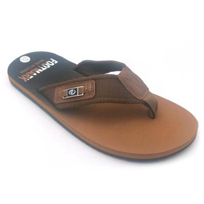 China Low Price Summer Outdoor Color Beach Light Brown Practical Sliver Top Material Men Flip Flop Slipper for sale