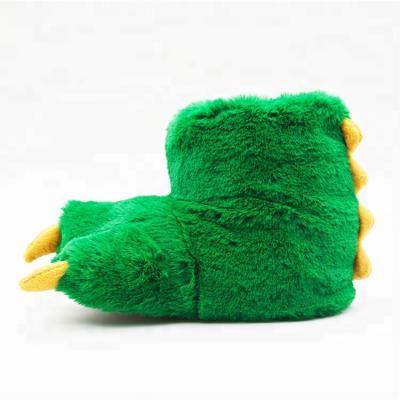 China Paw Lotustep New Design Winter Plush Green Christmas Toy Paw Furry Slipper for sale