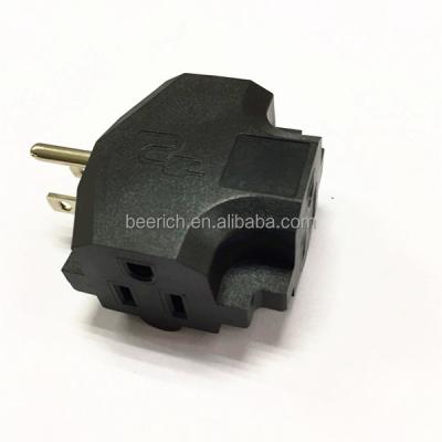 China Residential / General Purpose 3 Way Outlet Wall Plug Adapter 3 Prong UL Adapter for sale