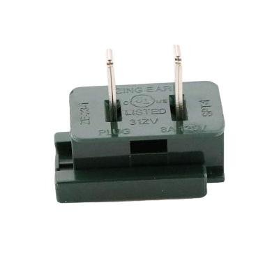 China Commercial Zipper Outlet 8A 125V Slide-On Mount Plug To Lamp Wire SPT-1/SPT-2 for sale