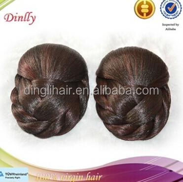 China Hot Sale Look Fake Real Curly Bun Curl No Tossed No Tangle Bun Wedding Hair Chignon Hair Pieces Bun For Sale for sale