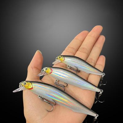 China Mino Swimming Saltwater Bass Trout Cockfish Bait Treble Action 10cm Vivid Fish 14g 5 Colors Hooks Artificial Hard Plastic Jerkbait Minnow Fishing Lures for sale