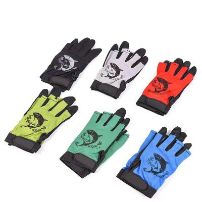 China 3 Fingers Mesh Comfortable Sunscreen Fishing Gloves Non-slip Fingerless Mitt Sports Driving Fishing Gloves Outdoor Protector for sale