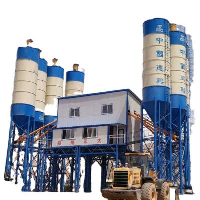 China HZS90 Fixed Precast Belt Conveyor Wet Mix Concrete Batching Plant for sale