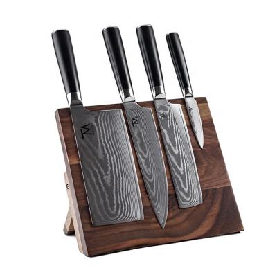 China Sustainable Professional 4pcs Customize Kitchen Knife Set Wholesale 67 Layers Damascus Steel Cooking Butcher Knife Set for sale