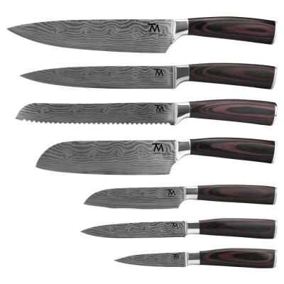 China Wholesale Viable Kitchen Chef Professional 7pcs Stainless Steel 7pcs Knife Set Customize Sharp Cooking Knives Set for sale