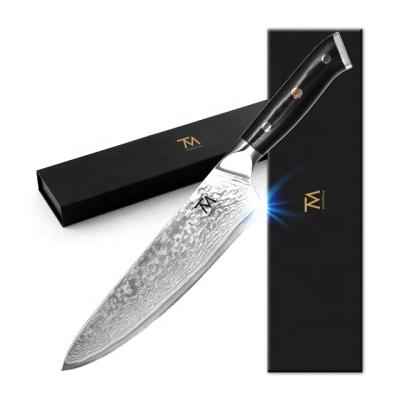 China Sustainable 8 Inch Kitchen Cooking Professional Handmade Sharp Chinese Premium Damascus Chef Knife for sale