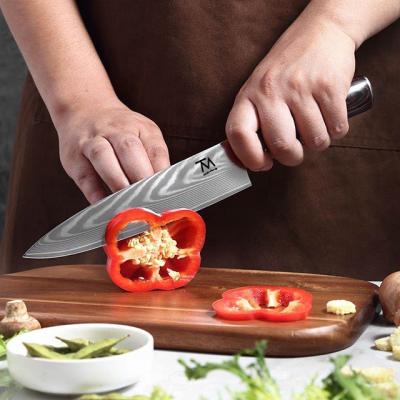 China Sustainable 8 Inch Kitchen Cooking Knife Damascus Steel Wholesale Custom Professional Chef Knife for sale