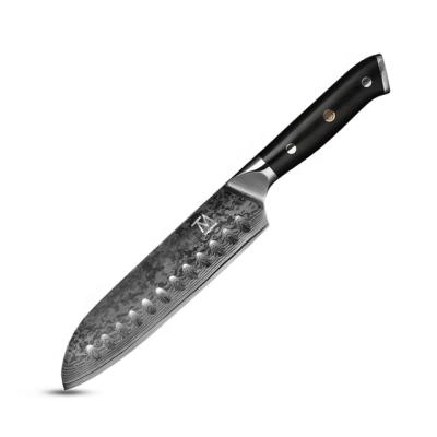 China Sustainable Professional Custom Japanese Kitchen Cooking Knives Wholesale Chinese Damascus 7 Inch Santoku Knife for sale