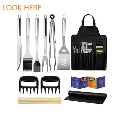 China BBQ Good Quality Stainless Steel BBQ Tool Kit BBQ Grill Accessories Tool Kit Camping BBQ Set Cooking Tools for sale