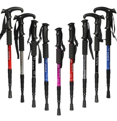 China 135cm Lightweight Aluminum Telescopic Shockproof Hiking Rods Trekking Pole 3 Section Trekking Pole for sale