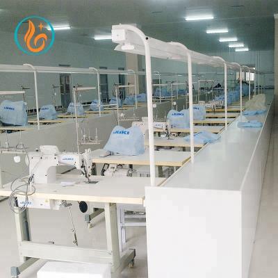 China garment factory customized industrial sewing line center table with light for garment factory workshop for sale