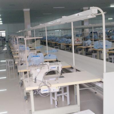 China Equipped with White Sewing Line Socket and Lighting Column Center Table for Garment Machine with Lamp Bracket for sale