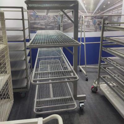 China Easy Mobile Mesh Loose Fabric Trolley For Garment Factory for sale