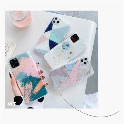 China Shockproof custom printed luxury bling luxury marble ring stand phone case for iphone samsung galaxy s22 for sale