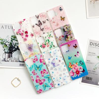 China Transparent TPU Glitter Bling Epoxy Resin Shockproof Colorful Drawing Phone Case For TPU Iphone 13 pro Max Case for sale