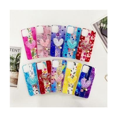 China Custom Printing Glitter Shockproof Color Love Heart Glitter Epoxy Phone Cases For Samsung for sale