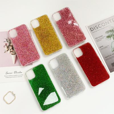 China Diamond Shine Bling Colorful Epoxy Shockproof Resin Sublimation PC Phone Case For Iphone 11 12 13 14 for sale