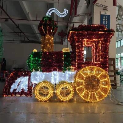 China Commercial Use 2d New Product Outdoor 3D Pattern Train Light Christmas Decoration Rope Light for sale