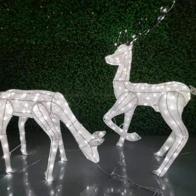 China Commercial Use Christmas 3D Sculptures Led Pattern 3d Light Outdoor Deer Led Lights For Outdoor Christmas Decor for sale