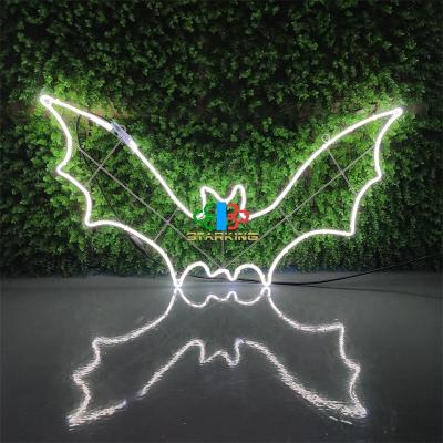 China Commercial Use Bat Pattern Light Iron Frame With Double Side Led Neon Lamp for sale