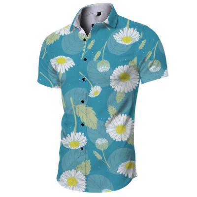 China 2022 New Products Summer Vacation Fashion Tropical Shirts Mens Casual Floral Printing Short Sleeve Beach Shirts for sale