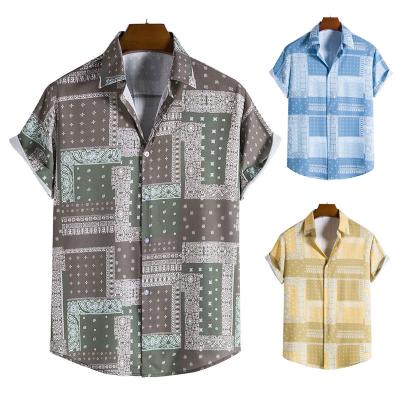 China New summer men's anti-pilling copy plus size casual fashion printed shirt short sleeve shirt for men for sale