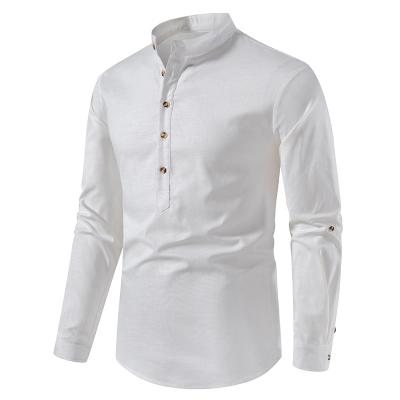 China 2022 Summer Men's Linen Shirts Long Sleeve Casual Style Men's Anti-pilling Shirt for sale