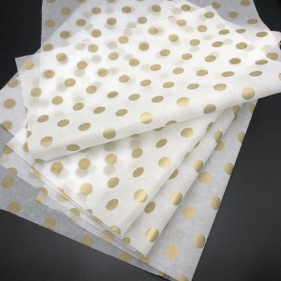 China Recycled Materials Custom Printed Manufacturers Logo White And Mounted Gold Tissue Paper for sale