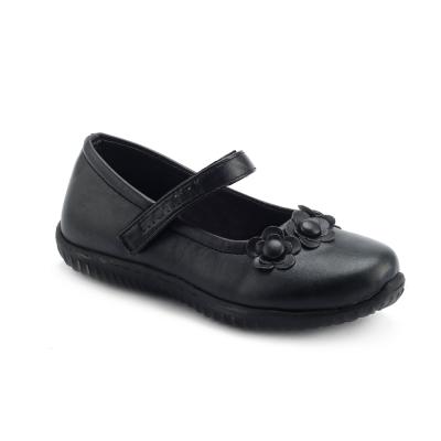 China Hot Selling Breathable Stylish Kids Black Leather Girls Casual School Shoes for sale