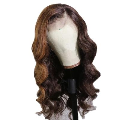 China Lace Front Wig Lace Frontal Wig Virgin Hair Brown Body Wave Hair Glueless Brazilian Human Body Wave Lace Front Wigs for sale