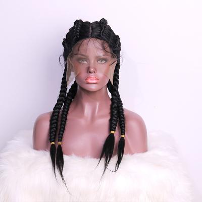 China Other Wholesalers Braiding Hair Black Braids Wig High Quality Synthetic Wigs Lace Front Synthetic Hair Braiding Wigs for sale