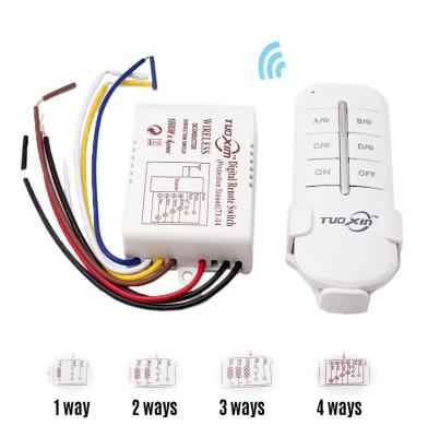 China Reomote Wireless Control Digital Lamp Switch Remote Control Radio ON Remote Control Switch For Bulb Chandelier 220V RF433 1/2/3/4 Ways for sale