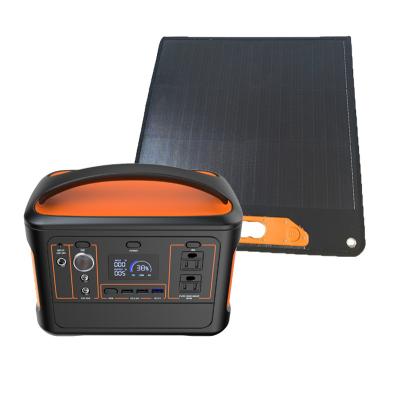 China Other Camping 500W Power Station Solar Generator Portable Power Station With 100W Folding Solar Panel for sale