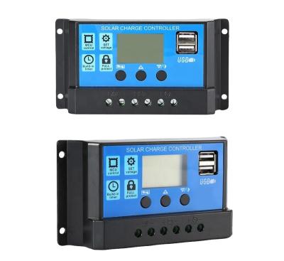 China 30A/20A/10A Solar Auto Charger Controller 12V 24V PWM Controllers LCD Display Dual USB 5V Output Controller for sale