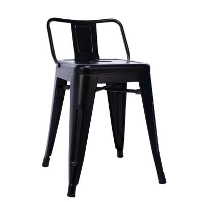 China New Modern Universal Industrial Chairs Vintage Metal Stools Restaurant Backrest Bar Stackable Chair for sale