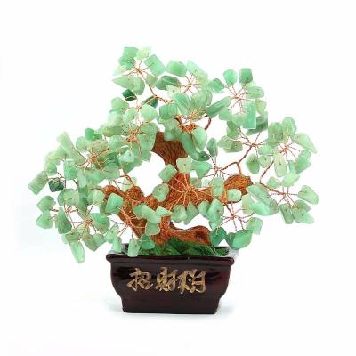 China China Craft Natural Crystal Tree, Feng Shui Lucky Money Tree JADE GREEN ROCK CRYSTALS for sale