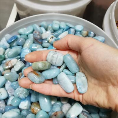 China China high quality different size natural aquamarine tumbled semi precious gemstone gravels for wholesale for sale