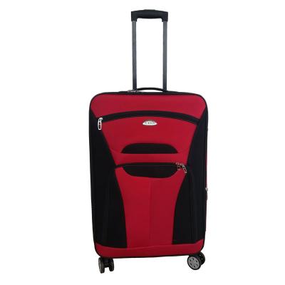 China Customize Your Type Fashionable Hot Sale Polyester Luggage Feature And Logo Fabric Suitcase Set for sale