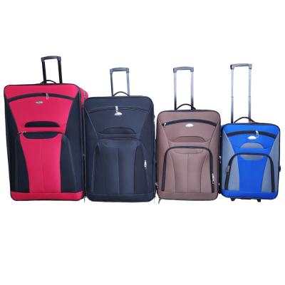 China Customize Your Newest Logo and Feature EVA Suitcase Polyester Luggage Bags Cloth Trolley Case 4pcs Set for sale