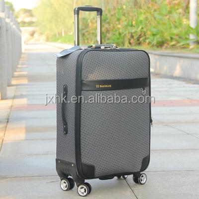 China Lightweight PU Leather Wheels Luggage Spinner PU Suitcase Trolley Travel Luggage for sale