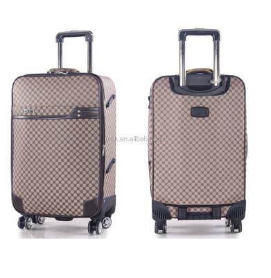 China Custom Leather Material PU Trolley Bag Wheel Luggage Travel Case Gift Luggage Bags for sale