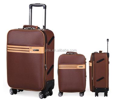 China Hot Selling Promotional PU Fashion Trolley Luggage Suitcase Set PU Travel Bag Set for sale