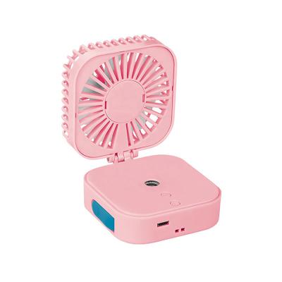 China 2020 Portable New Portable Handheld Cooling Humidifier Mini Fan With Humidifier Battery Operated Mist Fan for sale