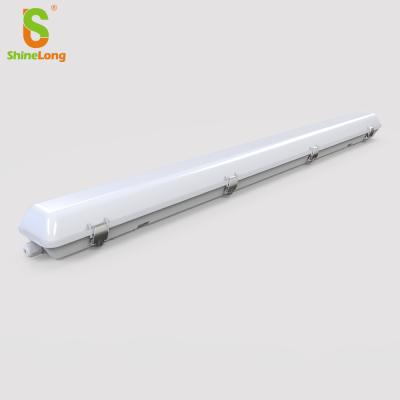 China Parking Lot/Warehouse/Railway Station/Corridor/Gallery Hanging Triproof Built In ECO Sensor Led PC Fixture Light Power Waterproof Lighting Outdoor Opal for sale