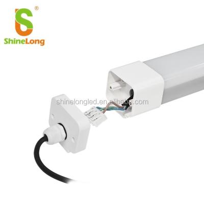 China Warehouse Shinelong High Efficiency Lighting Batten Fitting Fixture Waterproof Tube Led Linear Light Ip65 5ft/1500mm Tri-proof AC100-277 for sale