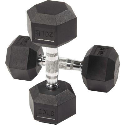 China Mancuernas Hexagonales Kit Set Hex Rubb Dunbells Hexagon Home Dumbbell 40kg Use Gym Equipment Maker Book for sale