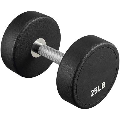 China Universal Commercial Weighs Gym Equipment Fitness Set Black PU Round Dumbbell for sale